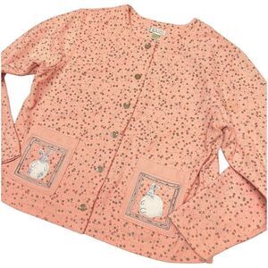 Christopher & Banks M Button Cardigan Bunny Embroidered Sweater‎ Floral Baby
